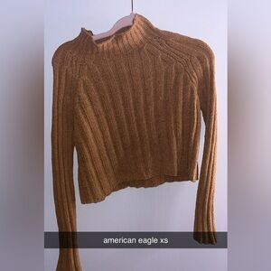 American Eagle Outfitters Off-the-Shoulder Tan Sweater